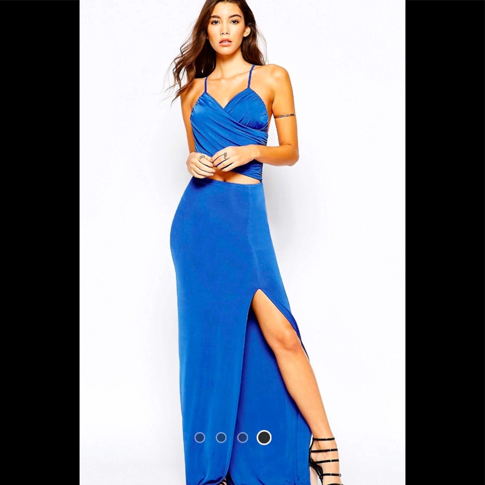 Wrap front maxi dress